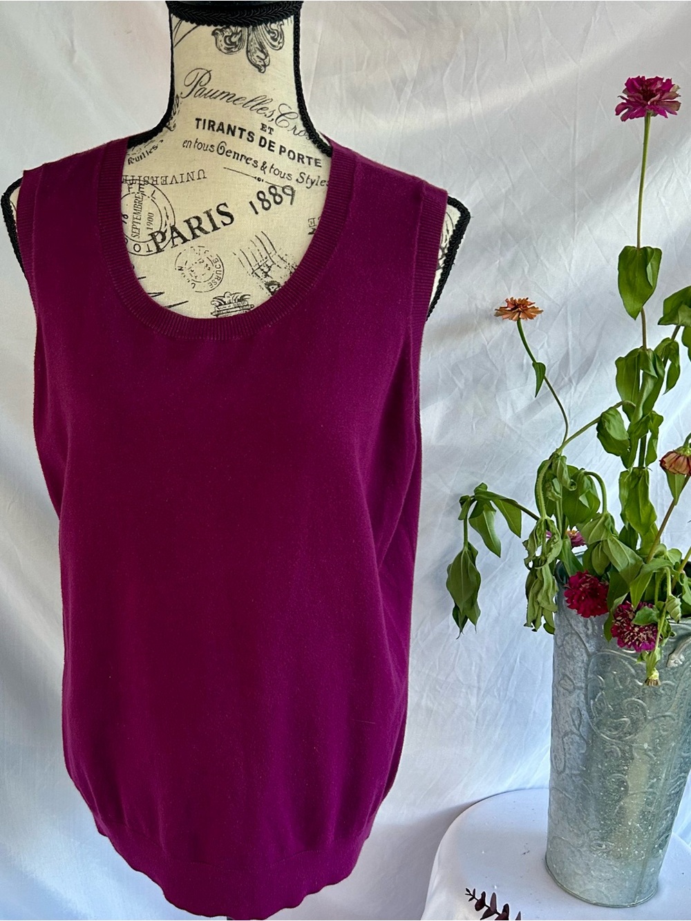 Talbots Sleeveless Knit Tank - Berry Plum